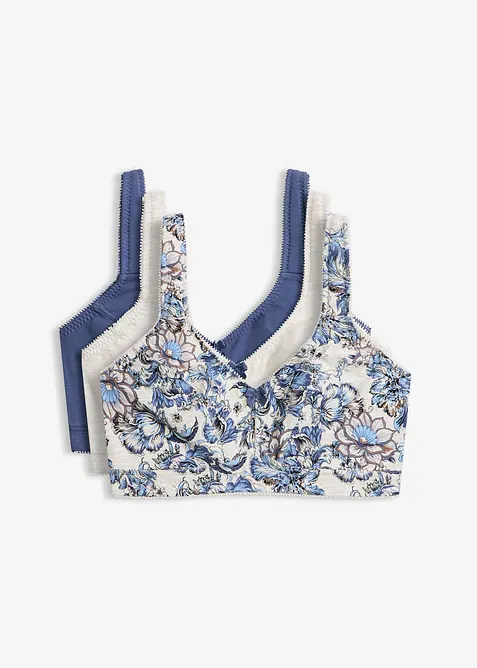 Reggiseno senza ferretto con cotone biologico (pacco da 3), bonprix