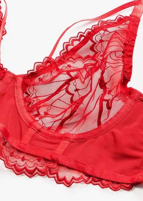 Reggiseno lungo con ricami, bonprix