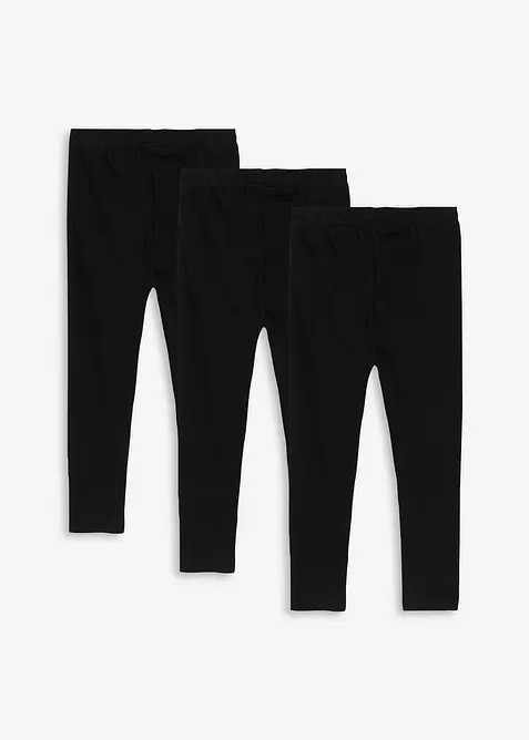 Leggings elasticizzati in misto cotone biologico (pacco da 3), bonprix