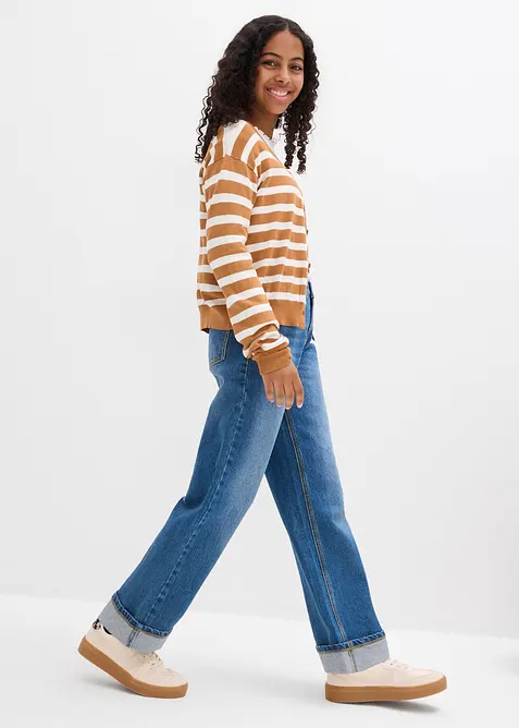 Jeans wide leg, vita bassa, bonprix