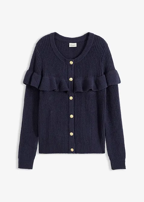 Cardigan in filato fine di misto cotone, bonprix