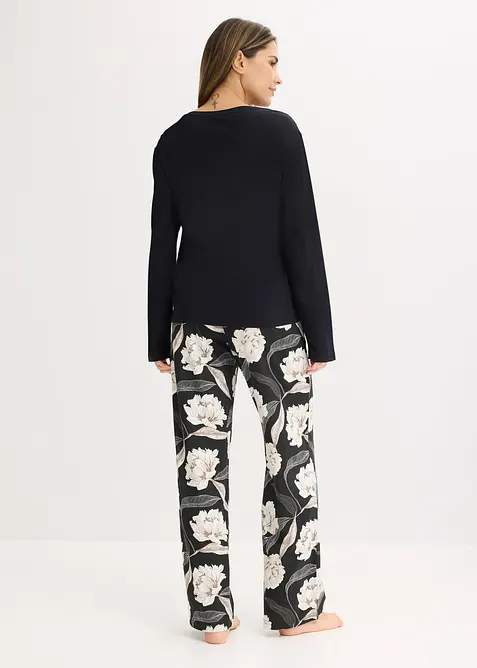 Pigiama a gamba larga in misto viscosa, bonprix