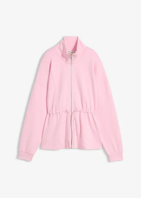 Felpa con zip in morbido tessuto effetto neoprene, bonprix