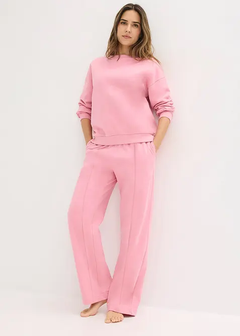 Tuta da casa in felpa con maglia corta, bonprix