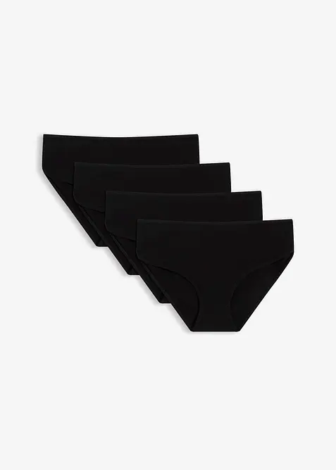 Culotte a vita alta con cotone biologico (pacco da 4), bonprix