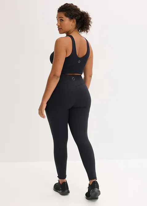 Leggings sportivi modellanti in tessuto sostenuto dalla mano simile al cotone, bonprix