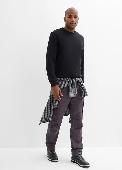 Pantaloni cargo in puro cotone relaxed fit, straight, bonprix