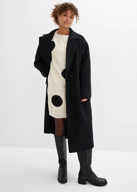 Abito oversize in maglia a pois, bonprix