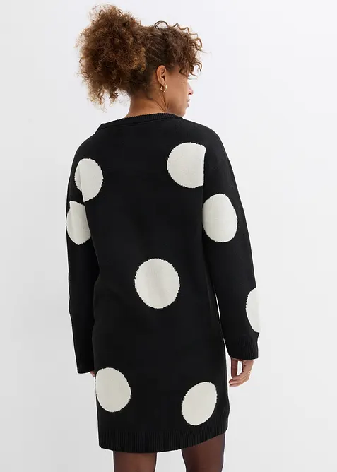 Abito oversize in maglia a pois, bonprix