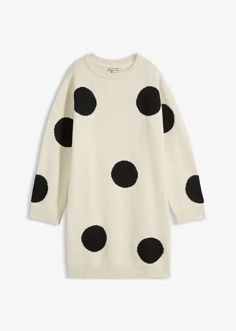 Abito oversize in maglia a pois, bonprix