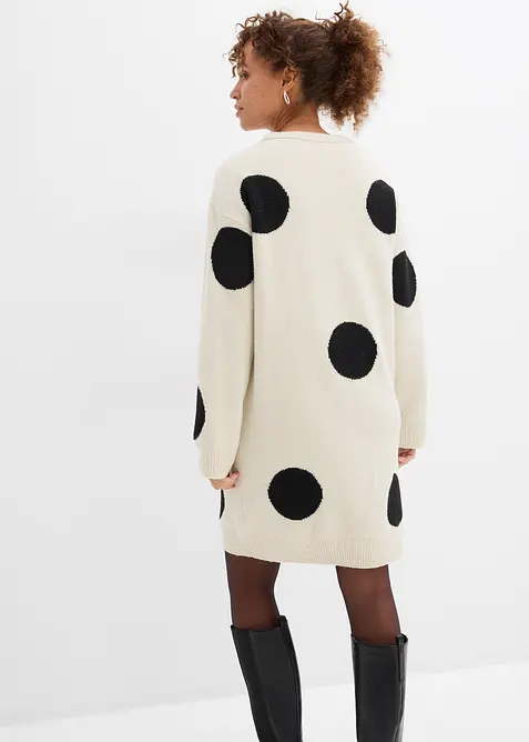 Abito oversize in maglia a pois, bonprix