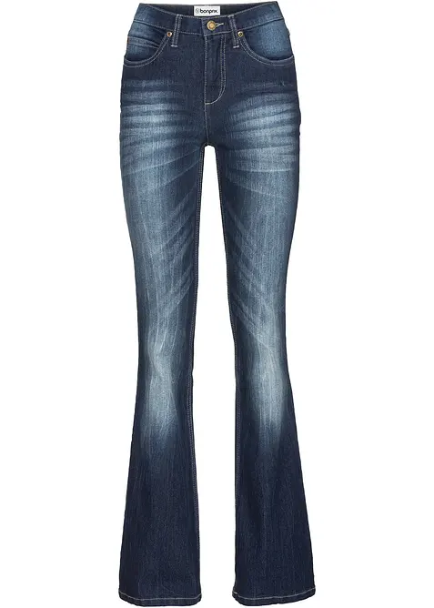 Jeans bootcut elasticizzati confortevoli, vita alta, bonprix