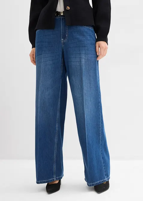 Jeans wide leg, vita media, bonprix