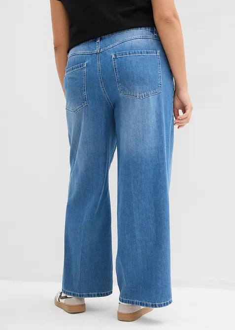 Jeans wide leg, vita media, bonprix