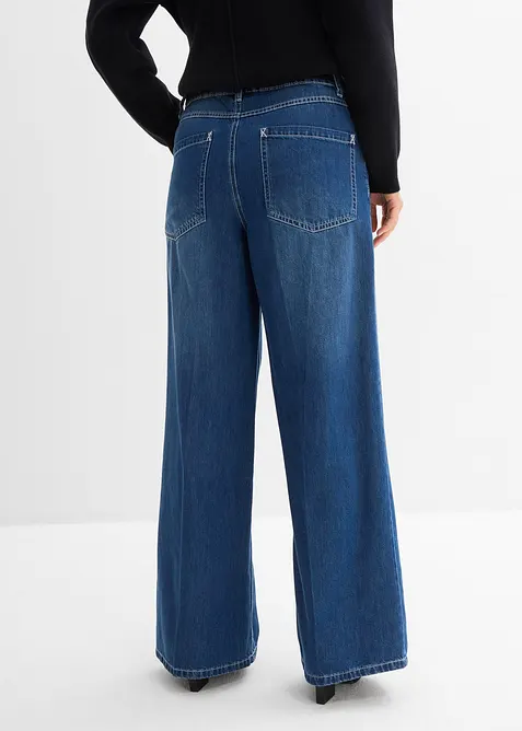 Jeans wide leg, vita media, bonprix
