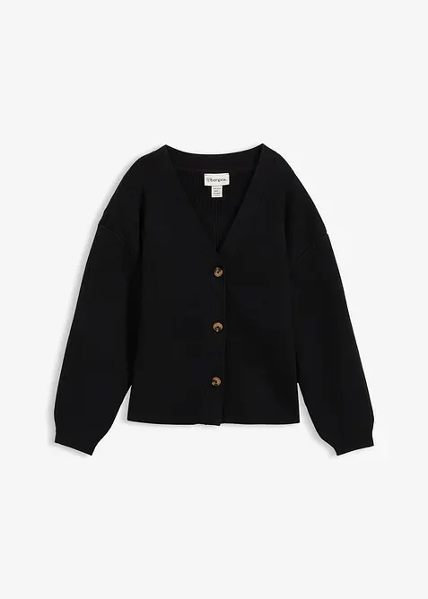 Cardigan in filato fine di misto cotone, bonprix