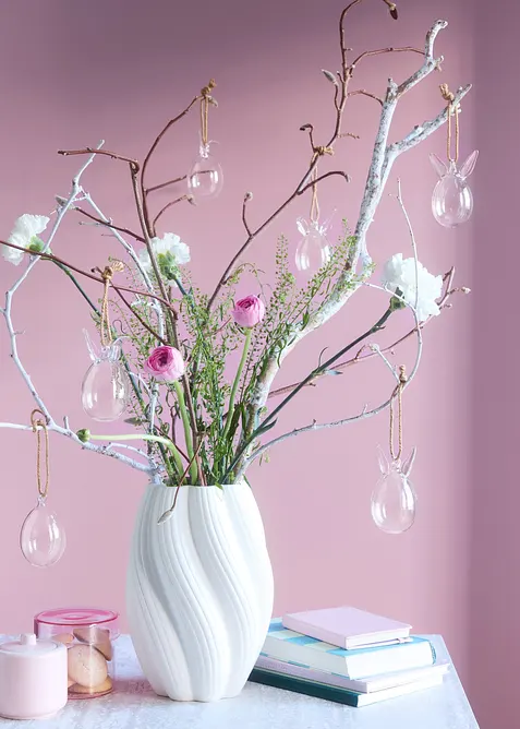 Coniglietti decorativi in vetro da appendere (pacco da 6), bonprix