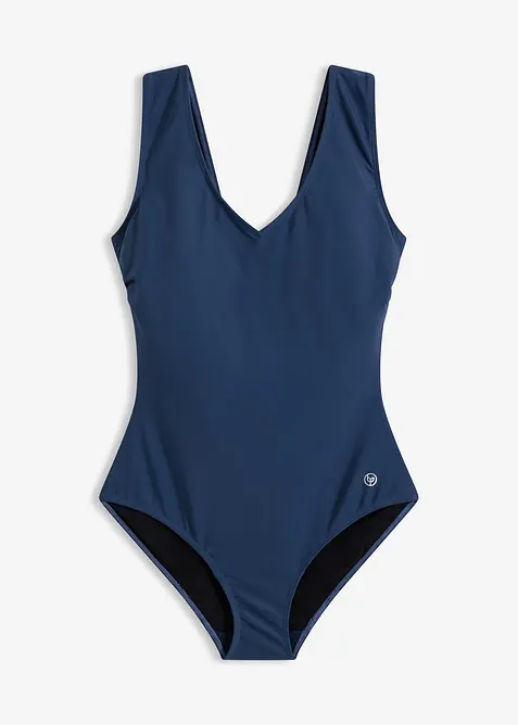 Costume intero con effetto modellante medio e scollatura a V, bonprix