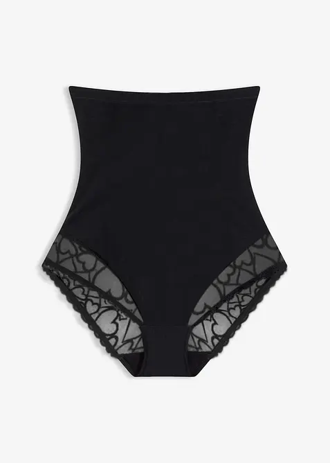 Slip con pizzo a cuoricini ed effetto modellante forte, bonprix