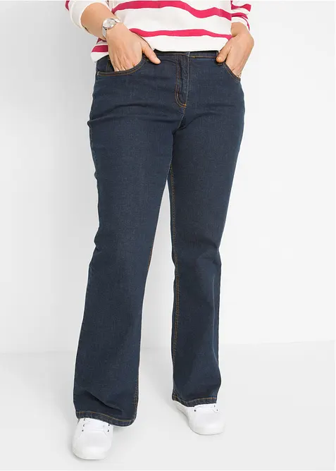 Jeans bootcut elasticizzati, vita alta, bonprix