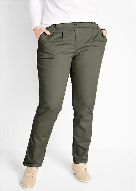 Pantaloni chino in misto cotone elasticizzato, bonprix
