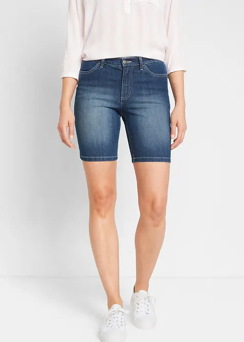 Bermuda in jeans, vita media, bonprix
