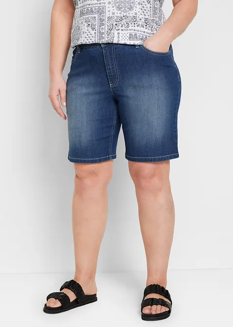 Bermuda in jeans, vita media, bonprix
