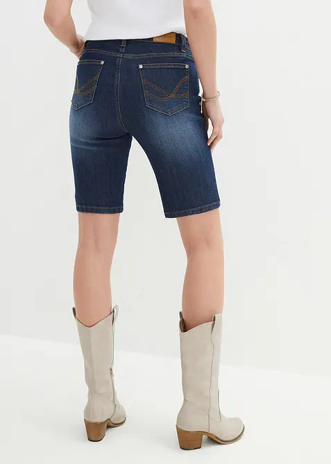 Bermuda in jeans slim fit con vita media, bonprix