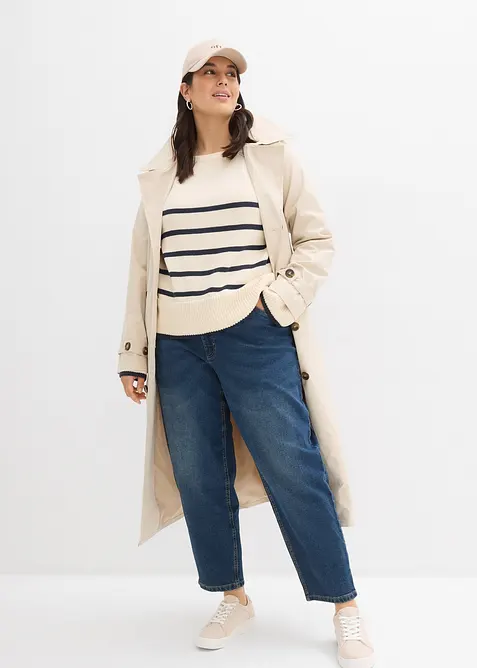 Mom jeans cropped, vita alta, bonprix