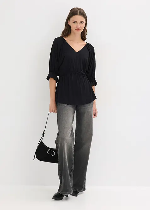 Maglia stile tunica in misto viscosa, bonprix