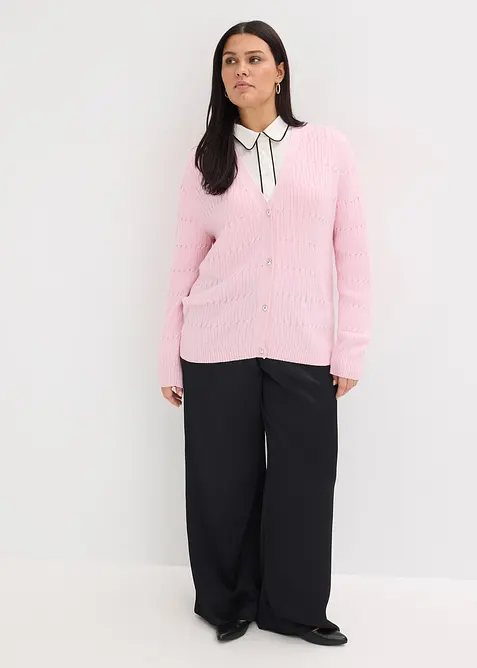 Cardigan in filato fine di misto viscosa, bonprix