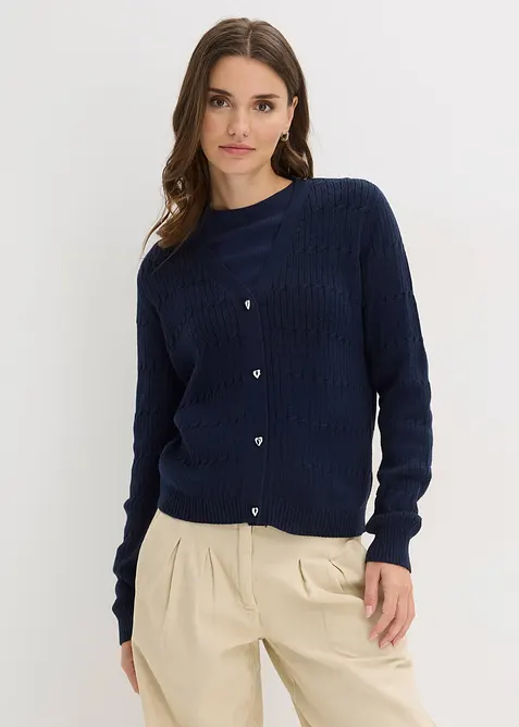 Cardigan in filato fine di misto viscosa, bonprix