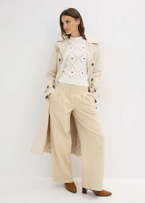 Maglione traforato in misto cotone, bonprix