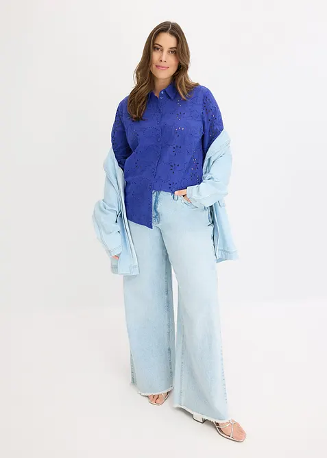 Camicetta con ricami traforati, bonprix