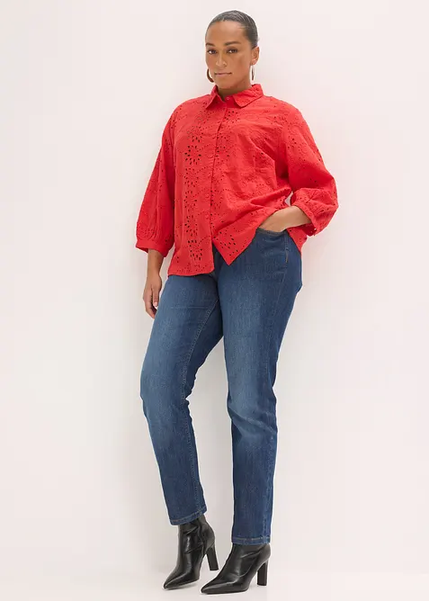 Camicetta con ricami traforati, bonprix