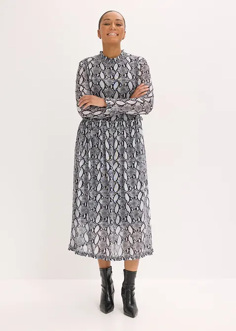 Abito midi in morbido mesh, bonprix