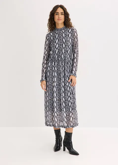 Abito midi in morbido mesh, bonprix