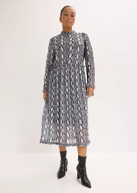 Abito midi in morbido mesh, bonprix