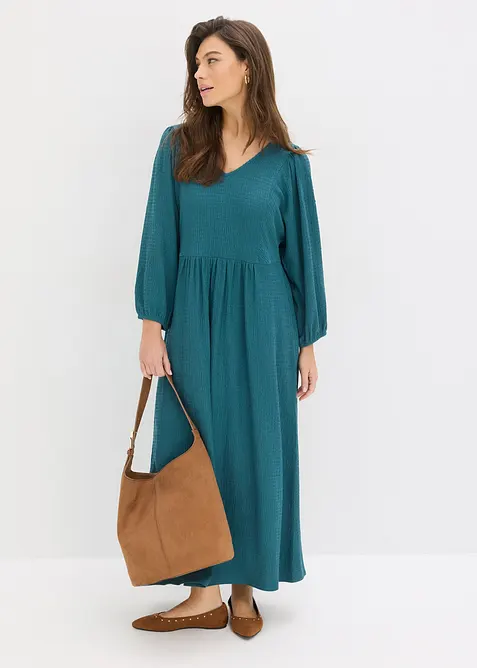 Abito midi in jersey operato, bonprix