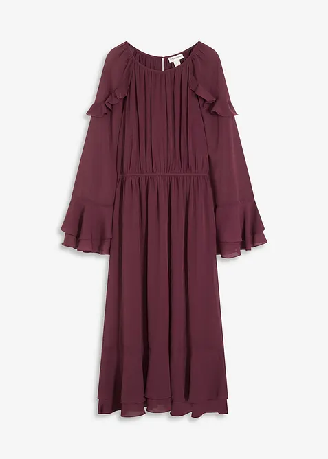 Abito di chiffon con volant, bonprix