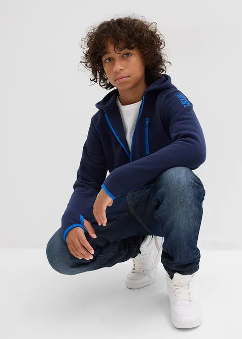 Giacca in pile con dettagli a contrasto, bonprix