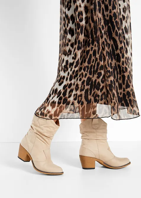 Stivaletti texani con arricciatura, bonprix