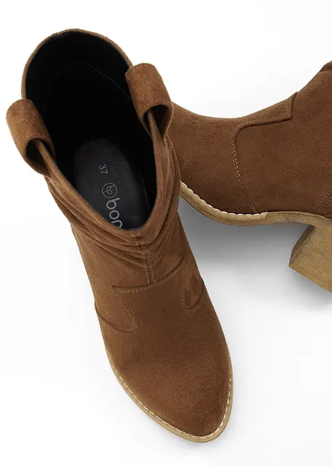 Stivaletti texani con arricciatura, bonprix