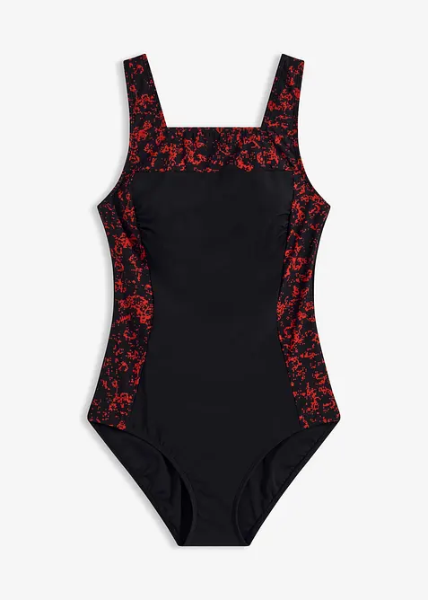 Costume intero con scollatura quadrata e effetto modellante medio, bonprix