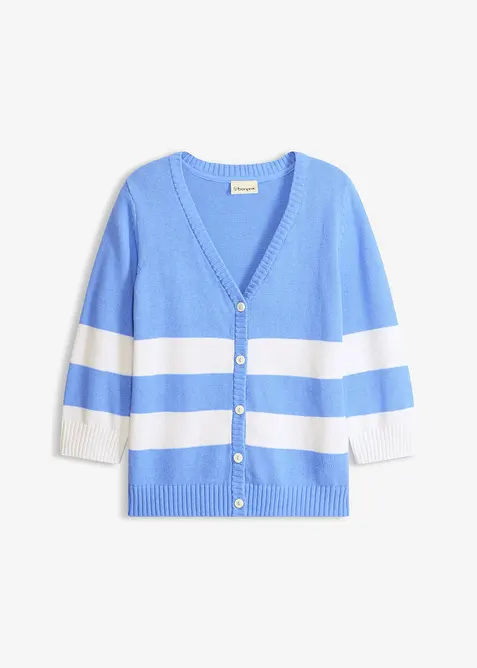 Cardigan in maglia di cotone a righe, bonprix