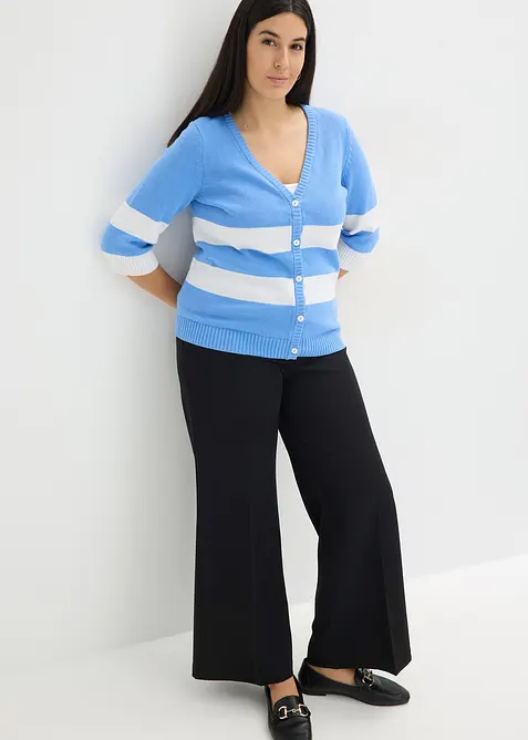 Cardigan in maglia di cotone a righe, bonprix