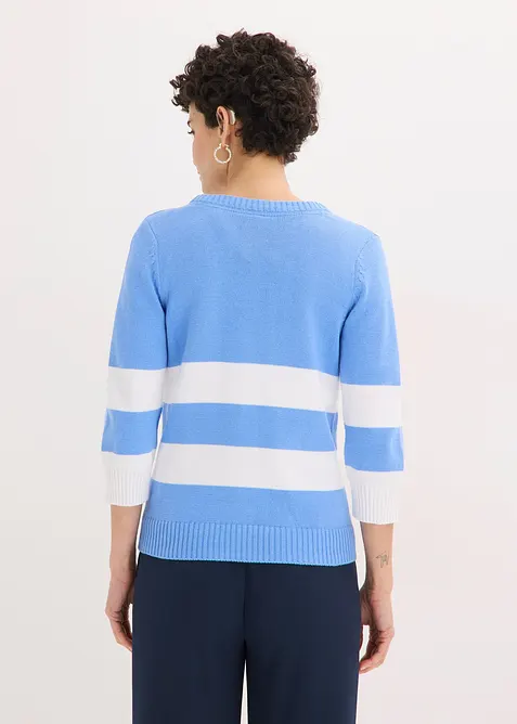 Cardigan in maglia di cotone a righe, bonprix