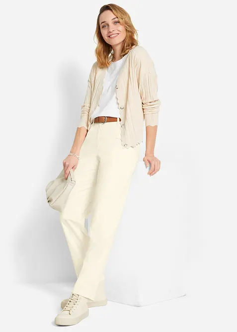 Cardigan cropped traforato, bonprix