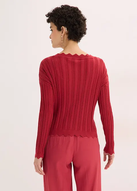 Cardigan cropped traforato, bonprix