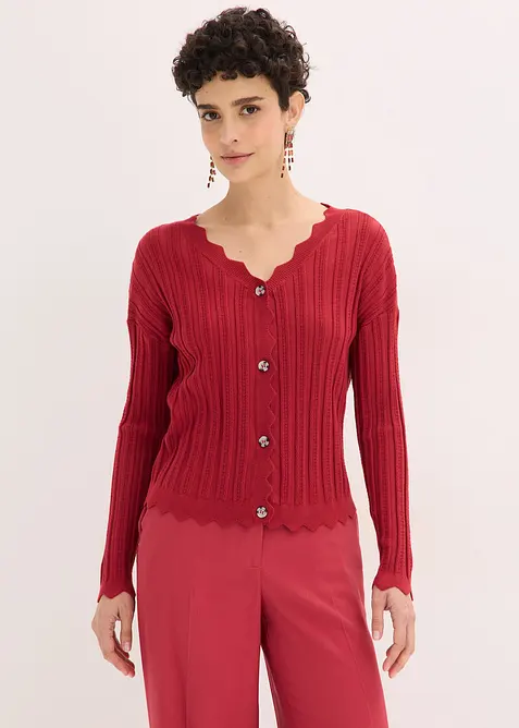 Cardigan cropped traforato, bonprix